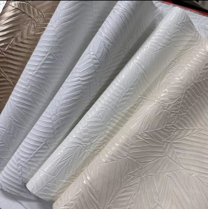New Style Leaf Gold Embossed Faux Synthetic PU Leather