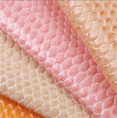 Rotolo di tessuto in pelle sintetica PVC con scaglie di pesce glitterate per scarpe e borse